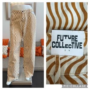 NWT Future Collective with Alani Noelle Cut Out Waist Straight Leg Jeans